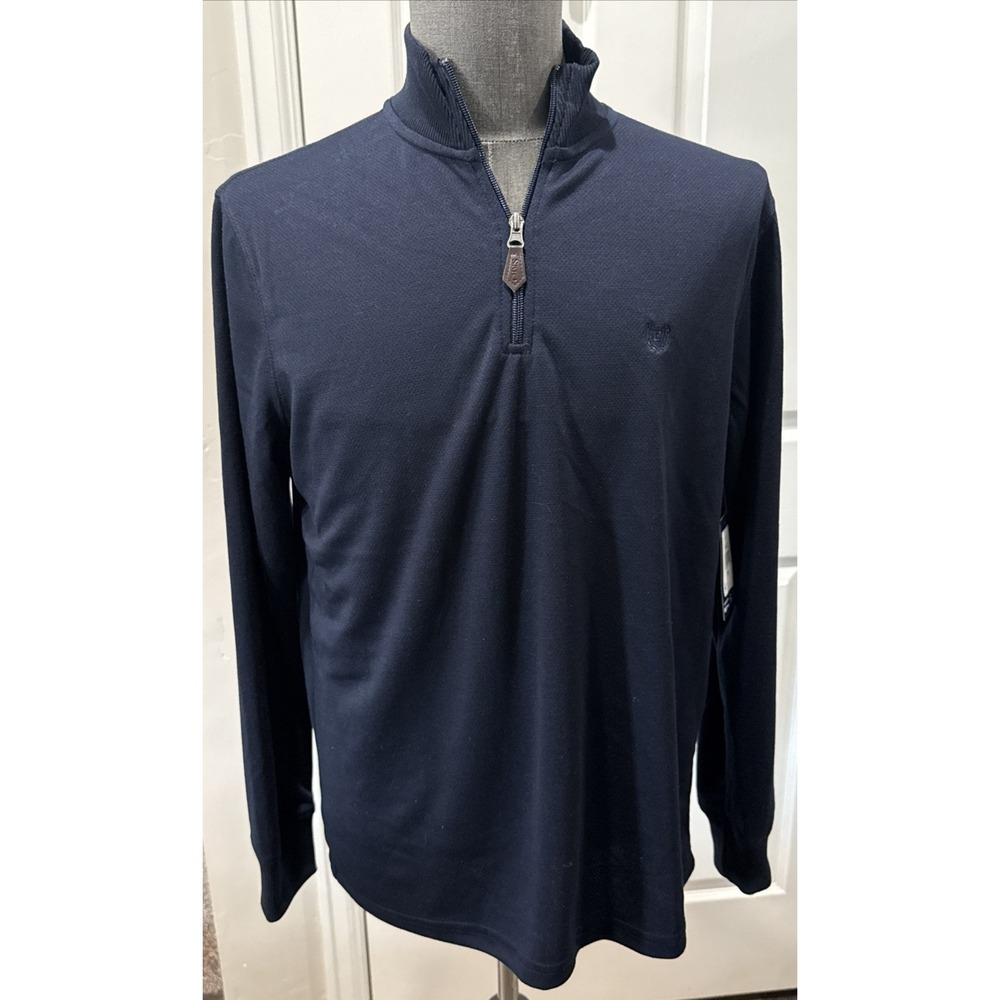 Chaps Camden Quarter Zip Long Sleeve Navy Blue Shirt - Small - New W/ Tags